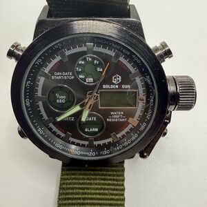 Golden Hour Tactical Watch Analog Digital Chronograph Alarm Nylon Strap